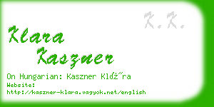 klara kaszner business card